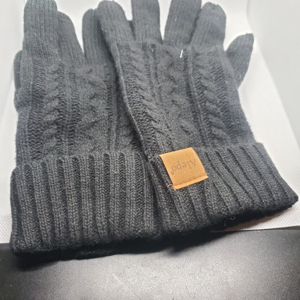 Alepo Womens Winter Gloves Medium Black Touchscreen Thermal Warm Cold Weather